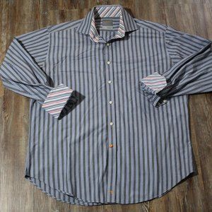 thomas dean flip cuff casual button down shirt, good condition